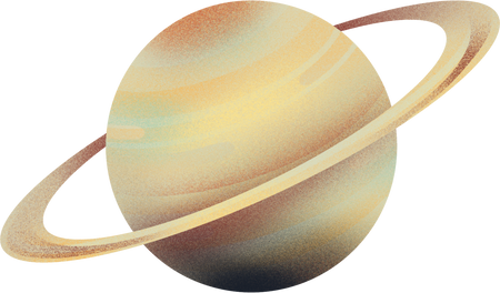 Painterly Textured Semi Realistic Saturn